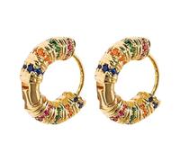 Personalized Creative Colorful Zirconia Wrap Earrings Setting Delicate Earrings Pâte Outil Outils Bijoux (Gold, One Size)