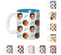 Personalized Face Coffee Mug/Coffee Cup, Custom Christmas Photo Gift | Customized Funny Faces 15oz Coffee Mug with Pictures, Xmas Gift for Dad, Papa, Mom, Grandma, Co-worker
