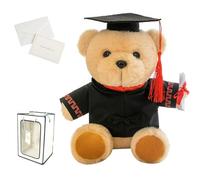 Personalized Graduation Bear, Graduation Bear Custom-Made Name and School Logo, Graduation Gifts, Comes with Gift Box and Greeting Card (Red)