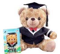 Personalized Graduation Teddy Bear, Graduation Bear 2025 with Gift Box - for Girls & Boys Graduation Bear, Suitable for High School, College Classmates to Commemorate (brownF)