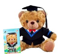 Personalized Graduation Teddy Bear, Graduation Bear 2025 with Gift Box - for Girls & Boys Graduation Bear, Suitable for High School, College Classmates to Commemorate (brownA)