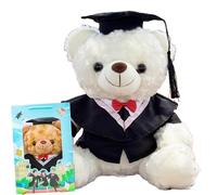 Personalized Graduation Teddy Bear, Graduation Bear 2025 with Gift Box - for Girls & Boys Graduation Bear, Suitable for High School, College Classmates to Commemorate (WhiteB)