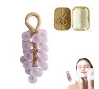 Personalized Handmade Crystal Grape Soap, Grape Soap on A Rope, Gentle Cleansing Soaps With Gift Box, Suitable for Bathroom Fresh Air Men Women (Lavender 2)