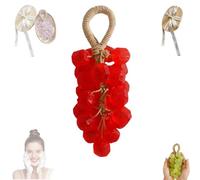 Personalized Original Handmade Crystal Grape Soap, 2026 New Grape Soap on a Rope, Handcrafted Grapes Cluster on a Rope, for Washing Hands and Fresh Air Men Women (Red)