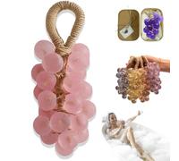 Personalized Original Handmade Crystal Grape Soap, Handcrafted Grape Bunch Soap, Cold Process Bath Soaps, Gentle Cleansing Grapes Soaps On A Rope for Skin Hydration (Peach)