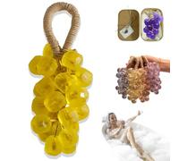 Personalized Original Handmade Crystal Grape Soap, Handcrafted Grape Bunch Soap, Cold Process Bath Soaps, Gentle Cleansing Grapes Soaps On A Rope for Skin Hydration (Lemon)
