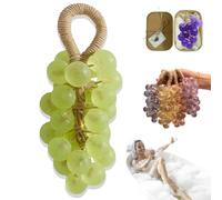 Personalized Original Handmade Crystal Grape Soap, Handcrafted Grape Bunch Soap, Cold Process Bath Soaps, Gentle Cleansing Grapes Soaps On A Rope for Skin Hydration (Green Tea)