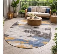 Personalized Rugs Oval Shape, Customized Art Deco Pattern, 4 x 6 ft,Multicolour 120 x 185 cm,Washable Rugs Living Room Non Slip Carpet Bedroom Apartment