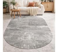 Personalized Rugs Oval Shape, Customized Photo/Text Pattern, 4 x 6 ft,Grey White 120 x 185 cm,Washable Rugs Living Room Non Slip Carpet Bedroom Apartment