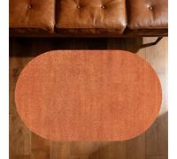 Personalized Rugs Oval Shape, Customized Photo/Text Pattern, 4 x 6 ft,Orange 120 x 185 cm,Washable Rugs Living Room Non Slip Carpet Bedroom Apartment