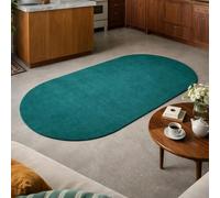 Personalized Rugs Oval Shape, Customized Photo/Text Pattern, 4 x 6 ft,Teal 120 x 185 cm,Washable Rugs Living Room Non Slip Carpet Bedroom Apartment