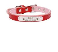 Personalized Tag Pet Dog Collar for Small Medium Large Dogs Custom ID Nameplate Soft Leather Puppy Cat Dog Collar(1,XS)