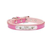 Personalized Tag Pet Dog Collar for Small Medium Large Dogs Custom ID Nameplate Soft Leather Puppy Cat Dog Collar(8,3)