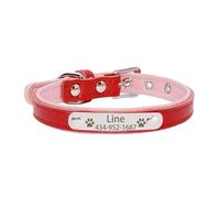 Personalized Tag Pet Dog Collar for Small Medium Large Dogs Custom ID Nameplate Soft Leather Puppy Cat Dog Collar(1,2)