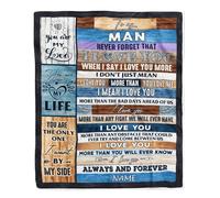 Personalized to My Bonus Son Blanket from Mom Dad Air Mail Letter Confidently I Love You Stepson Birthday Graduation Christmas Customized Fleece Blanket