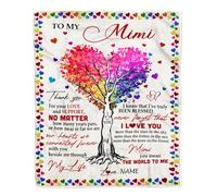 Personalized to My Mom Blanket from Daughter Son Wood It A Big Hug Be My Loving Mom Birthday Mothers Day Thanksgiving Christmas Customized Fleece Blanket