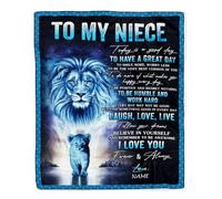 Personalized to My Niece Lion Blanket from Uncle Every Day Laugh Love Live Niece Birthday Graduation Christmas Customized Bed Fleece Blanket