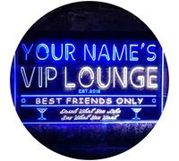 Personalized Your Name Est Year Theme VIP Lounge Bar Club Pub Dual Color LED Enseigne Lumineuse Neon Sign Blanc et bleu 600 x 400mm st6s64-qi1-tm-wb