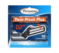 Personna Twin Pivot Plus Lot de 60 cartouches avec bande lubrifiante pour rasoirs Atra & Trac II 6 x 10 lames