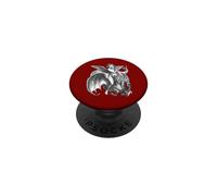 Personnage ailé démoniaque chevauchant Un Dragon à Deux têtes PopSockets PopGrip Adhésif