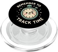 Personnage Amusant avec Horloge « Remember to Track Time » PopSockets PopGrip pour MagSafe