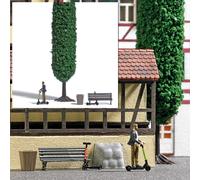 Personnage avec 2 trottinettes électrique + décor-HO 1/87-BUSCH 7867