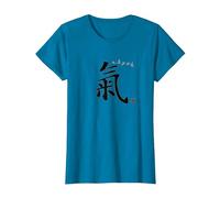 Personnage Calligraphie Chinoise Qi Energy (Chi ou Ki) T-Shirt, Femme, Saphir, XS
