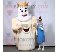 Personnage De Costume De Mascotte Redbrokoly Cream Queen Habillé D'un Mom Jeans Et D'épinglettes Multicolore