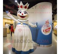 Personnage De Costume De Mascotte Redbrokoly Cream Queen Habillé D'un Mom Jeans Et D'épinglettes Multicolore