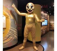 Personnage De Costume De Mascotte Redbrokoly D'acrobate Doré Habillé D'un Débardeur Et De Châles Multicolore