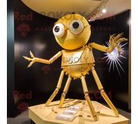 Personnage De Costume De Mascotte Redbrokoly D'araignée D'or Habillé D'une Robe Trapèze Et De Boutons De Manchette Multicolore