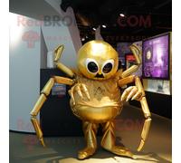 Personnage De Costume De Mascotte Redbrokoly D'araignée D'or Habillé D'une Robe Trapèze Et De Boutons De Manchette Multicolore