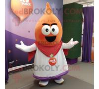 Personnage De Costume De Mascotte Redbrokoly D'aubergine De Pêche Vêtu D'un T-Shirt Polo Et D'épingles À Châle Multicolore