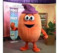 Personnage De Costume De Mascotte Redbrokoly D'aubergine De Pêche Vêtu D'un T-Shirt Polo Et D'épingles À Châle Multicolore