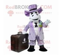 Personnage De Costume De Mascotte Redbrokoly De Boeuf Lavande Stroganoff Habillé D'un Smoking Et De Porte-Documents Multicolore