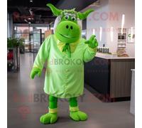 Personnage De Costume De Mascotte Redbrokoly De Boeuf Vert Citron Stroganoff Habillé D'une Combinaison Et De Boutons De Manchette Multicolore