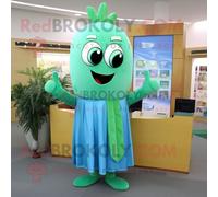 Personnage De Costume De Mascotte Redbrokoly De Céleri Bleu Sarcelle Habillé D'une Robe Fourreau Et De Porte-Clés Multicolore