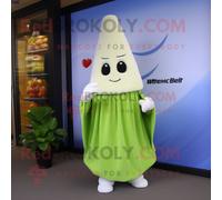 Personnage De Costume De Mascotte Redbrokoly De Céleri Crème Habillé D'un Jean Évasé Et De Châles Multicolore