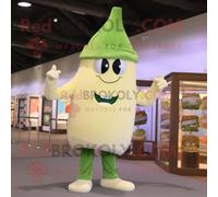 Personnage De Costume De Mascotte Redbrokoly De Céleri Crème Habillé D'un Jean Flare Et De Bonnets Multicolore