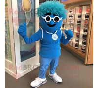 Personnage De Costume De Mascotte Redbrokoly De Chaussures De Danse Irlandaises Bleues Habillé D'un Pantalon Capri Et De Lunettes De Soleil Multicolore