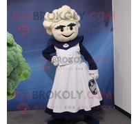 Personnage De Costume De Mascotte Redbrokoly De Chou-Fleur Bleu Marine Habillé D'une Jupe Trapèze Et De Casquettes Multicolore