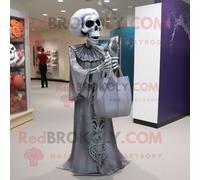 Personnage De Costume De Mascotte Redbrokoly De Cimetière D'argent Vêtu D'une Robe De Soirée Et De Sacs Fourre-Tout Multicolore