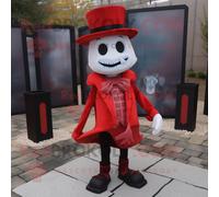 Personnage De Costume De Mascotte Redbrokoly De Cimetière Rouge Habillé D'un Chemisier Et De Pochettes Multicolore