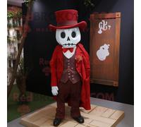 Personnage De Costume De Mascotte Redbrokoly De Cimetière Rouge Habillé D'un Chemisier Et De Pochettes Multicolore