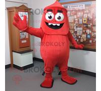 Personnage De Costume De Mascotte Redbrokoly De Cimetière Rouge Habillé D'un Pantacourt Et De Coussinets Pour Les Pieds Multicolore