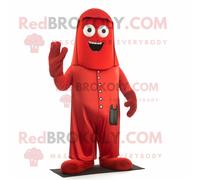 Personnage De Costume De Mascotte Redbrokoly De Cimetière Rouge Habillé D'un Pantacourt Et De Coussinets Pour Les Pieds Multicolore