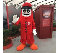 Personnage De Costume De Mascotte Redbrokoly De Cimetière Rouge Habillé D'un Pantacourt Et De Coussinets Pour Les Pieds Multicolore