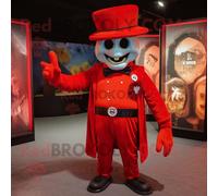 Personnage De Costume De Mascotte Redbrokoly De Cimetière Rouge Habillé D'un T-Shirt À Col En V Et De Bérets Multicolore