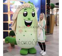Personnage De Costume De Mascotte Redbrokoly De Concombre Crème Habillé Avec Une Barboteuse Et Des Pinces À Cheveux Multicolore