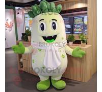 Personnage De Costume De Mascotte Redbrokoly De Concombre Crème Habillé Avec Une Barboteuse Et Des Pinces À Cheveux Multicolore